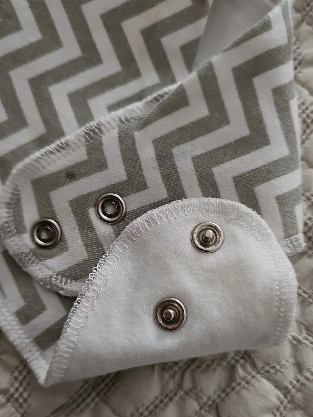 2 Gray Chevron Bibs Minky